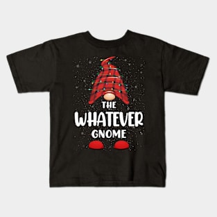 Whatever Gnome Red Buffalo Plaid Christmas Pajama Matching Family Kids T-Shirt